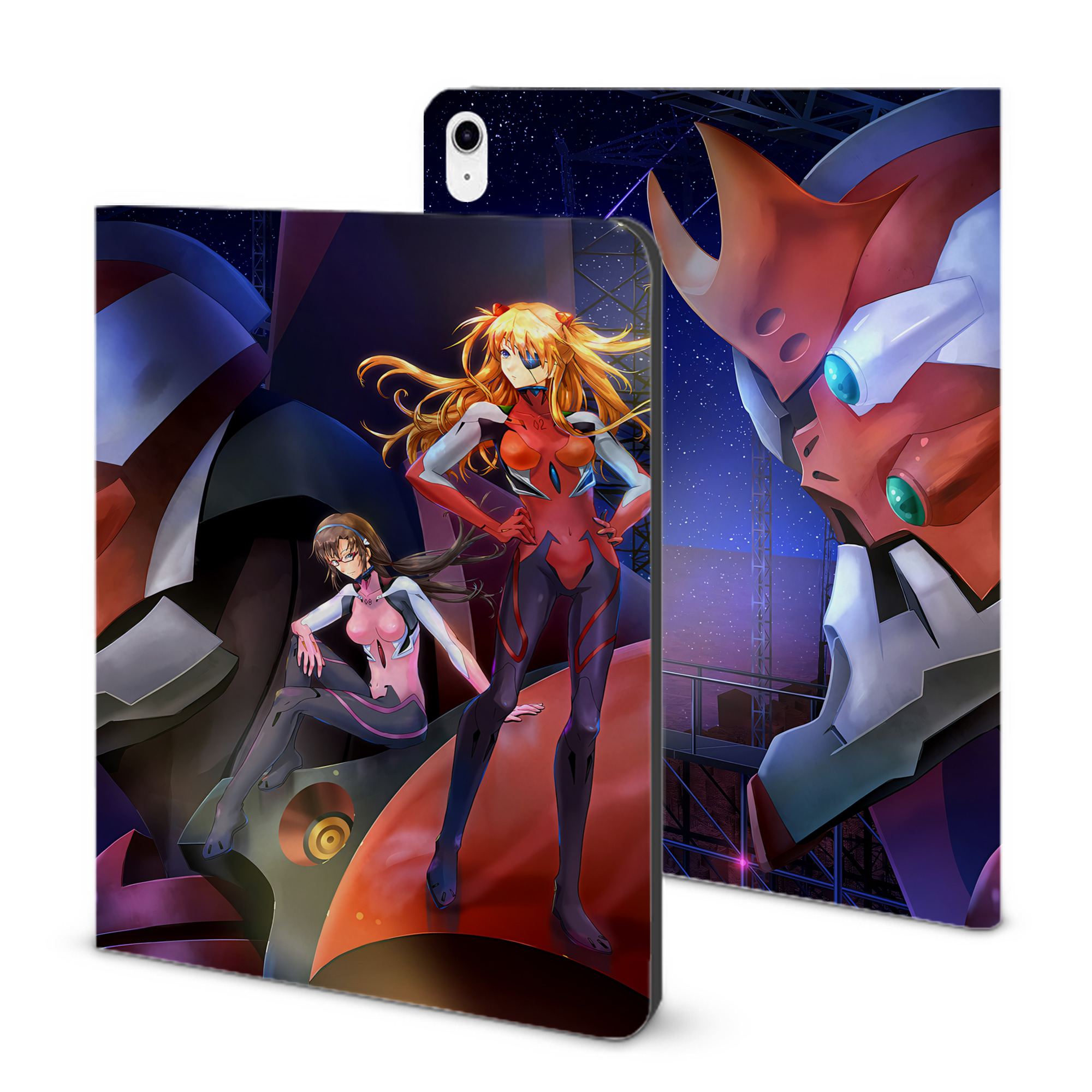 （画像用） EVA 新世紀エヴァンゲリオン IPad ケース ブック型 PUレザー TPU 耐衝撃 軽量 薄型 ペン収納なし 全面保護 IPad 各モデル対応